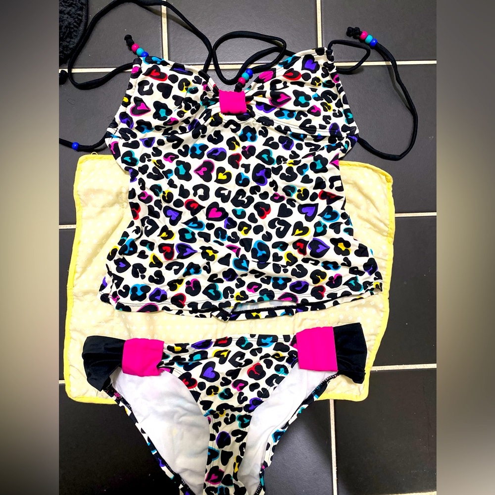 Cheetah print tankini - juniors small, fits women’s XS